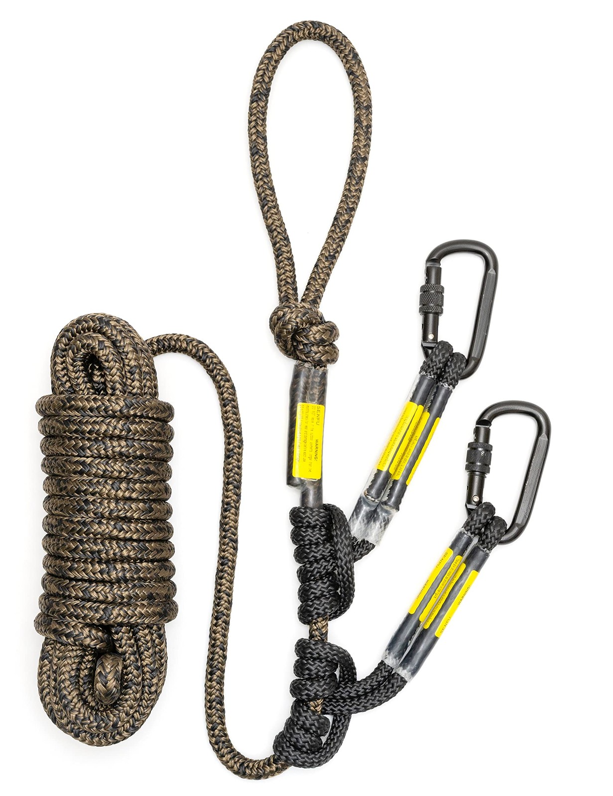 SENFU Hunting Safety Rope 30ft with Two Prusik Knots and Carabiners for Hunters