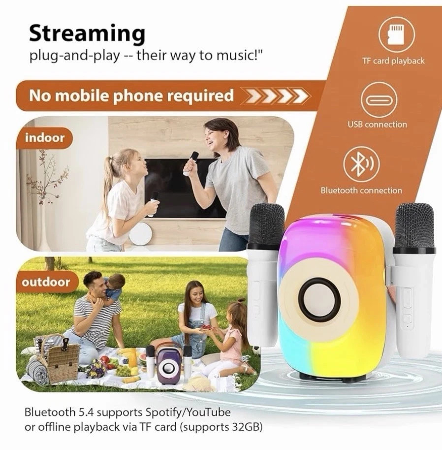 childrens Mini Karaoke Bluetooth Enabled,compatible With All Mobile Phones