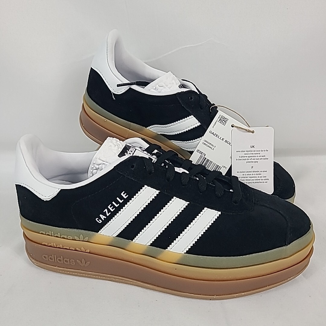 Adidas Originals Gazelle Bold Women's Shoes Sneakers Black/White Size 7.5 NIB