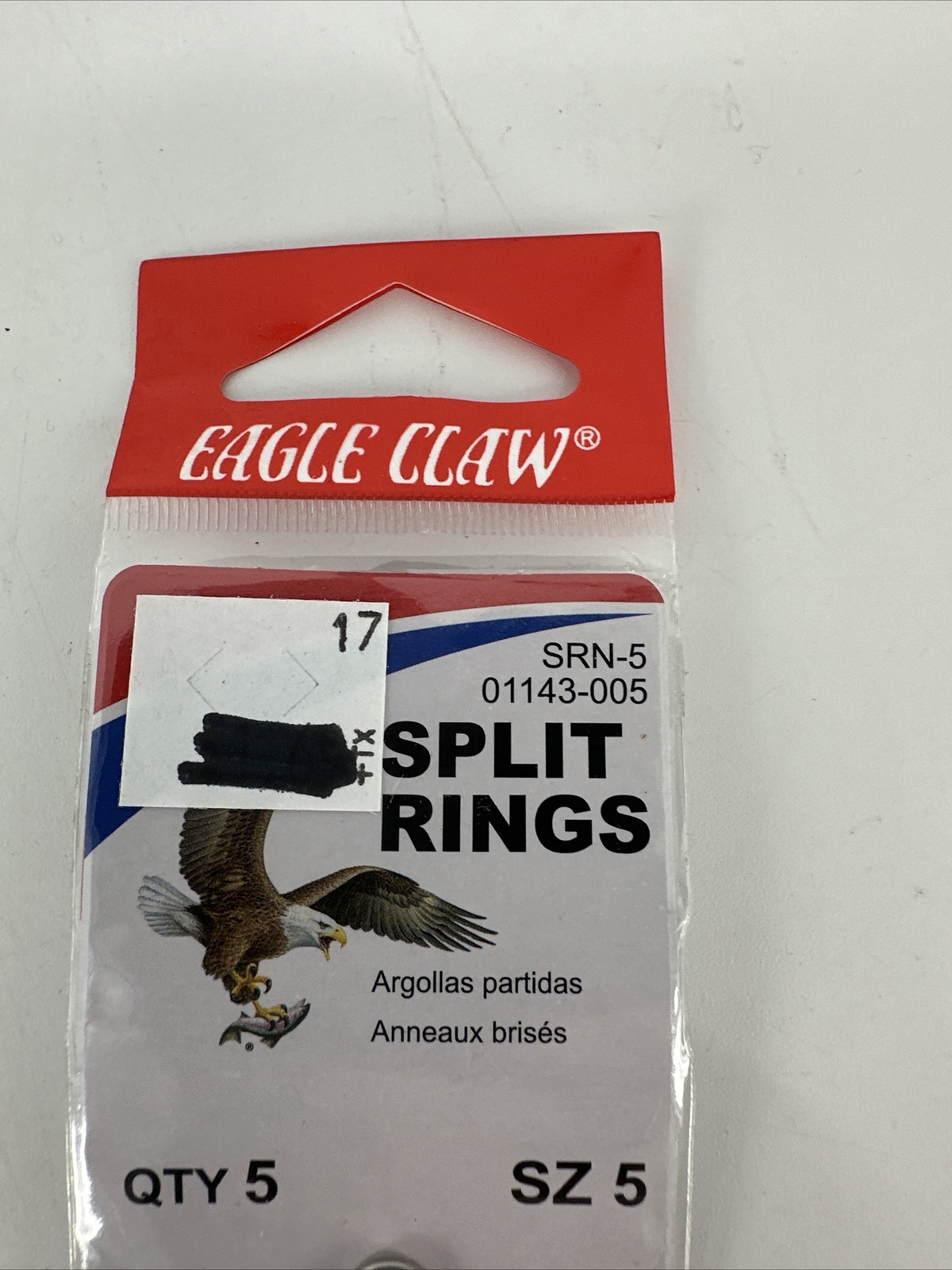 4 PACKS x 5 PIECES Eagle Claw 01143-005 Split Rings Size 5 Silver 20 TOTAL