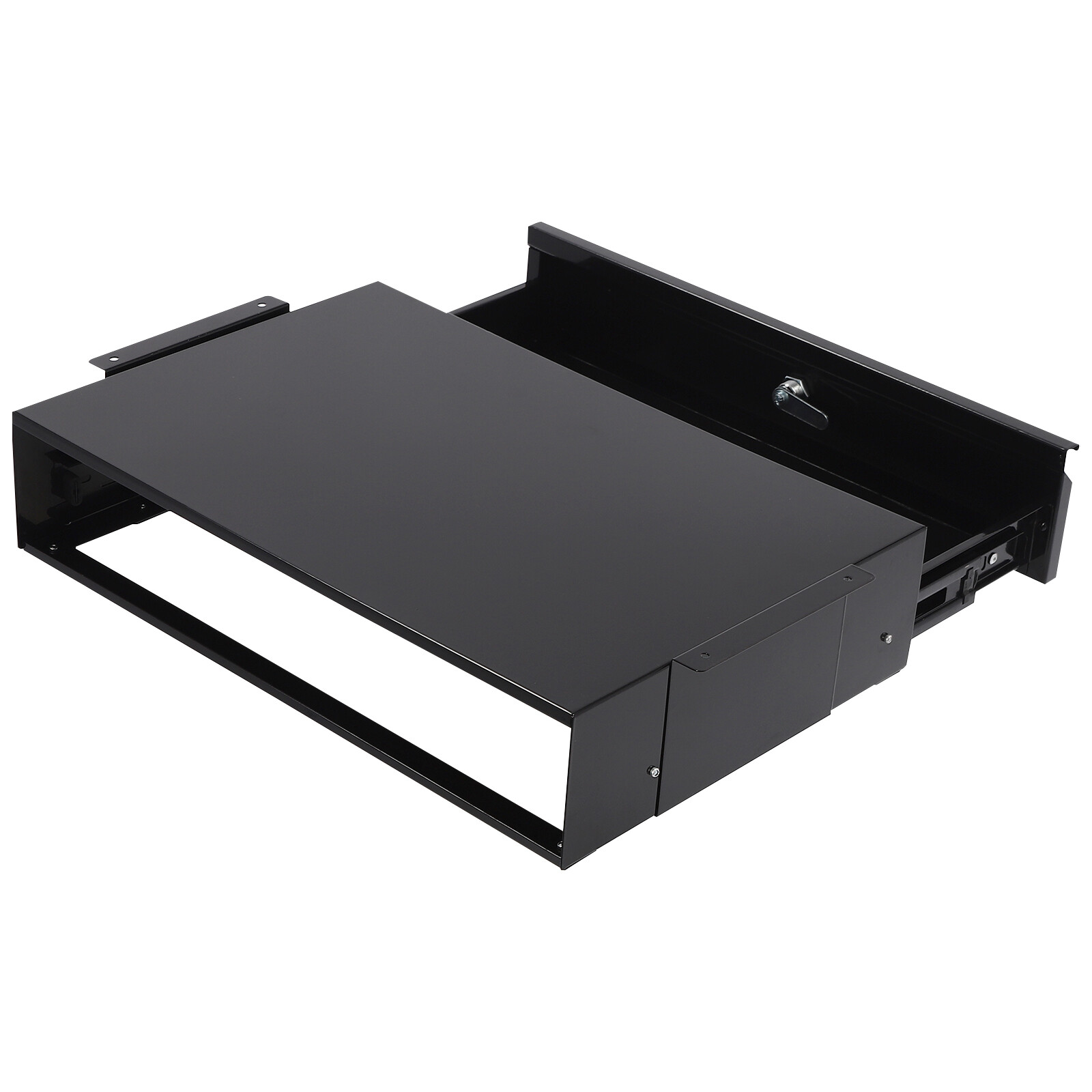 Under-Desk Slide-Out Lockable Drawer Black 45 × 31 × 9.9 cm