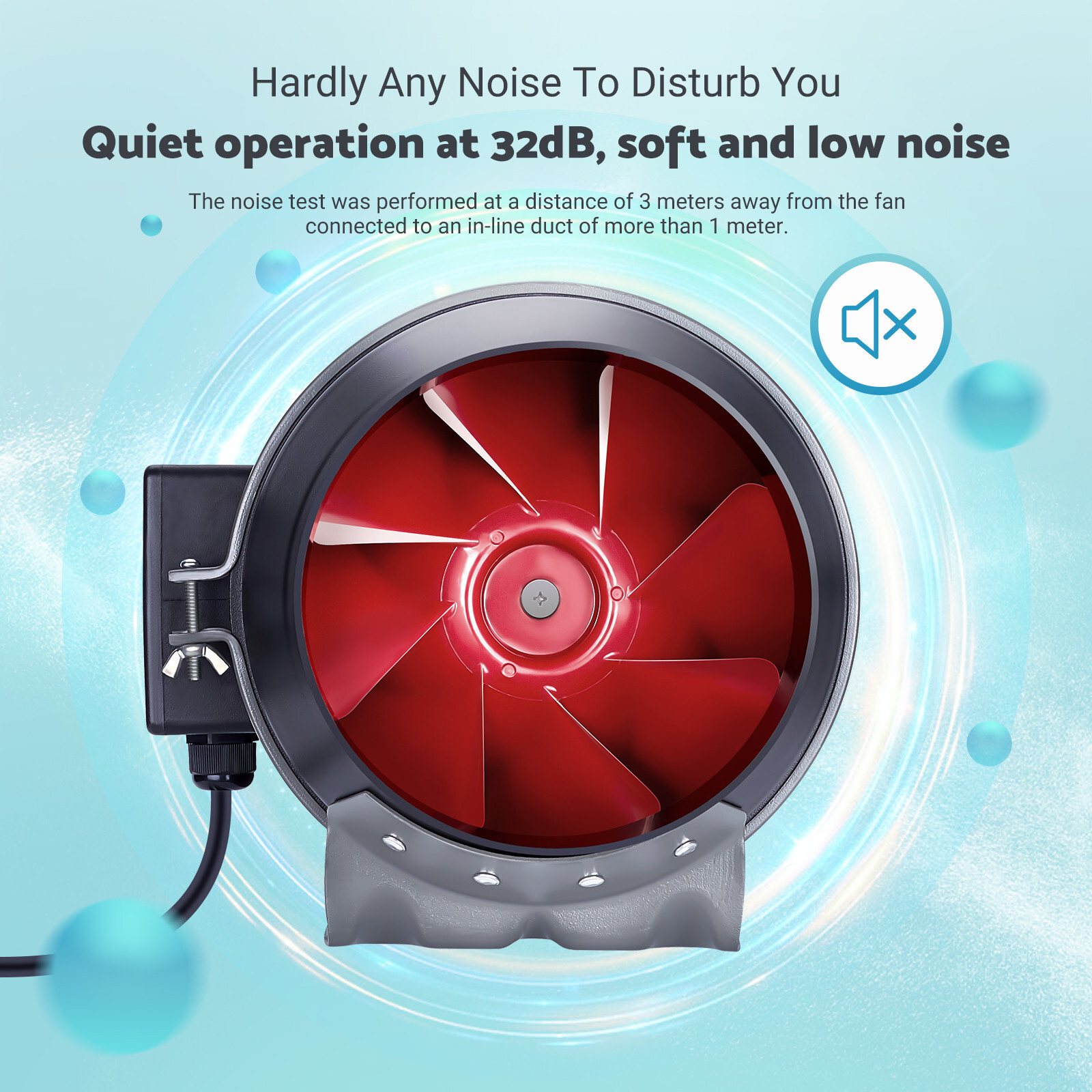 INKBIRD 6" Duct Fans Grow Tent Ventilation Exhaust Duct Fan Temperature Humidity