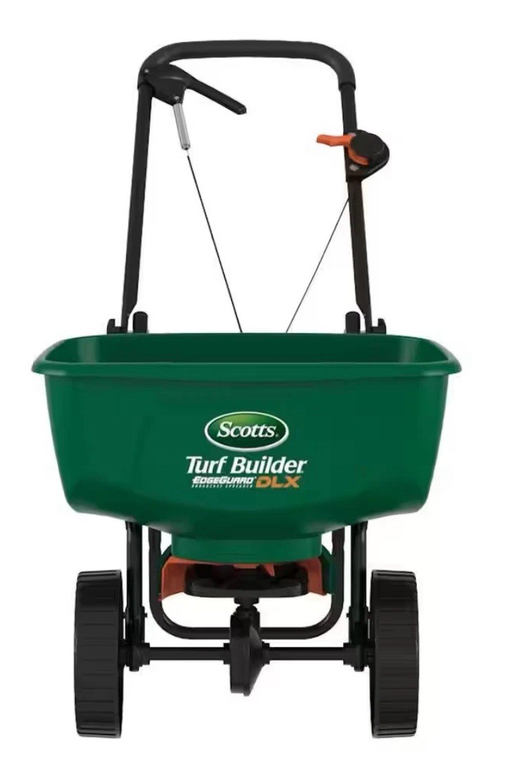 Turf Builder Edgeguard DLX Push Broadcast Spreader Holds up to 15,000 Sq.Ft. for