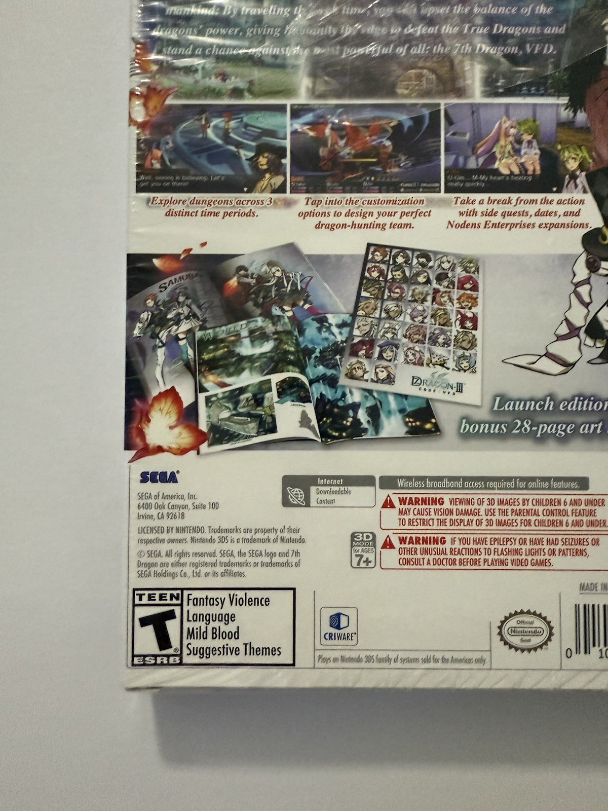 7th Dragon III Code: VFD Nintendo 3DS Empty Box with Artbook