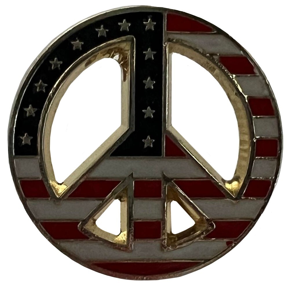 Pack of 3 USA American Flag Peace Symbol Motorcycle Hat Cap lapel Pin