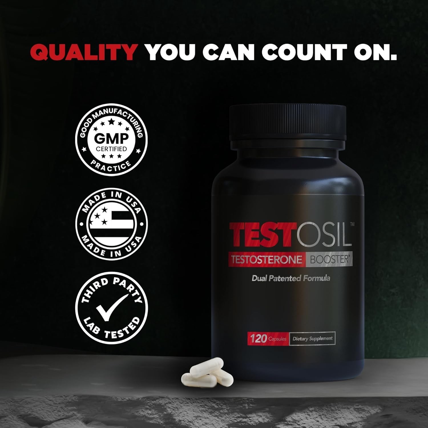 Testosil Testosterone Booster Supplement for Men – 120 Capsules