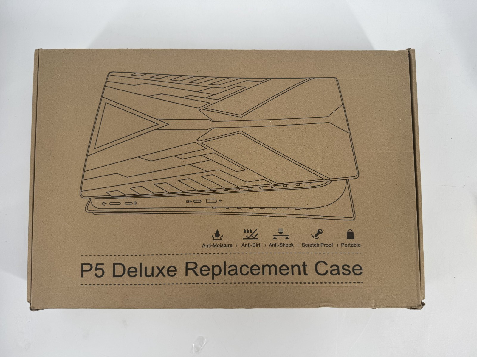 P5 Deluxe Replacement Case-Black PS5 Back and Front Replacement Casing