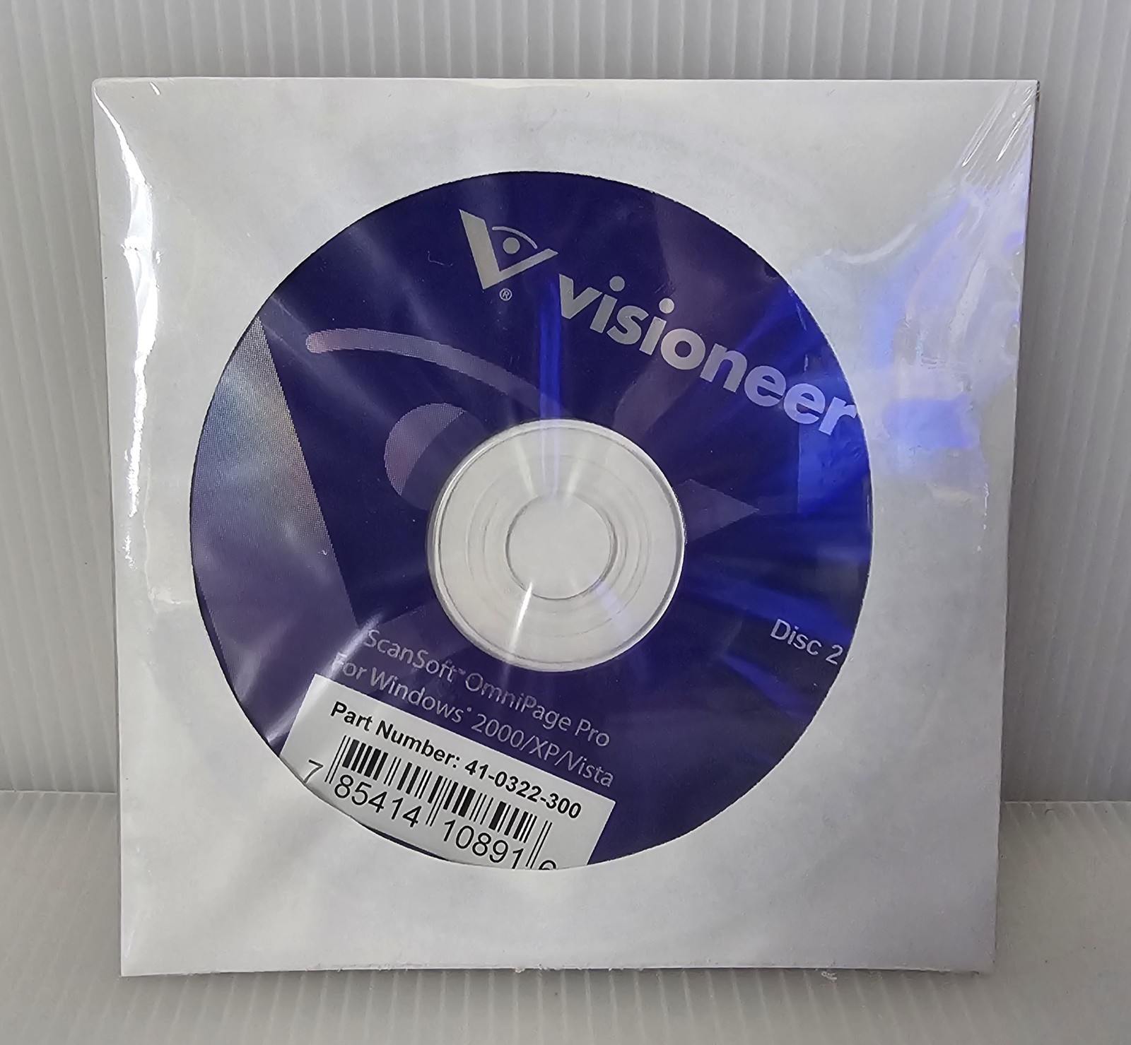 New Visioneer Scansoft OmniPage Pro, Disc 2, Windows 2000/XP/Vista