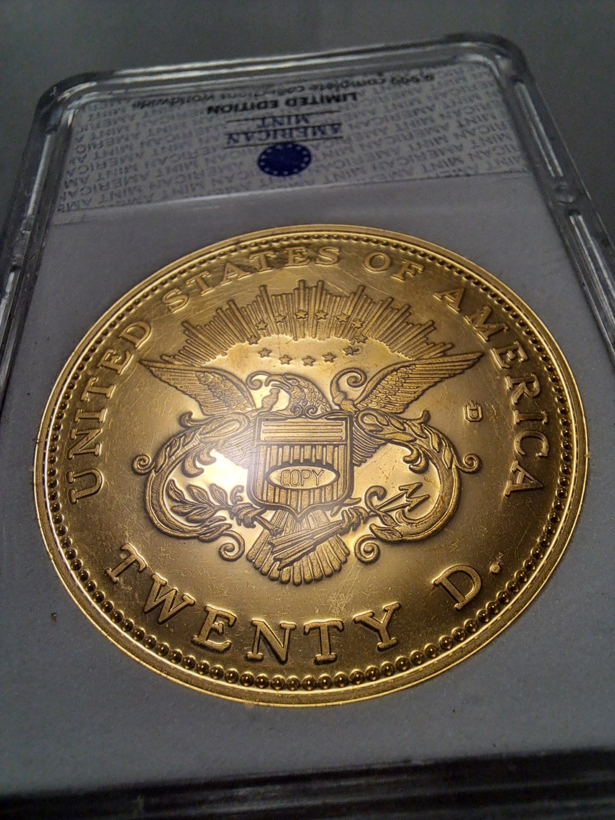 1849 Liberty Head Proof $20 Gold Double Eagle Copy | American Mint