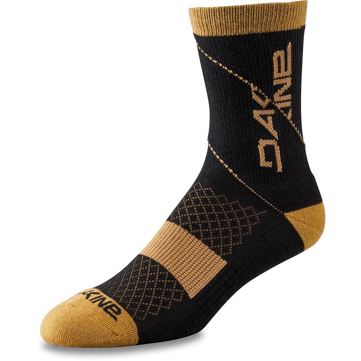 Dakine Berm Bike Cycling Crew Socks Men's S/M US 7-9 Black / Tan New