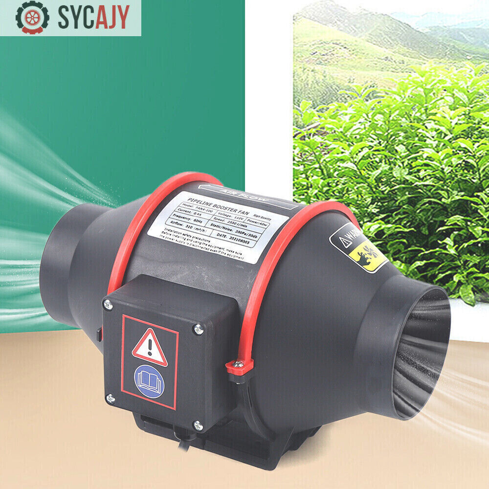 4 inch 310CFM Inline Duct Ventilation Fan Vent Exhaust Blower Vent Fan New