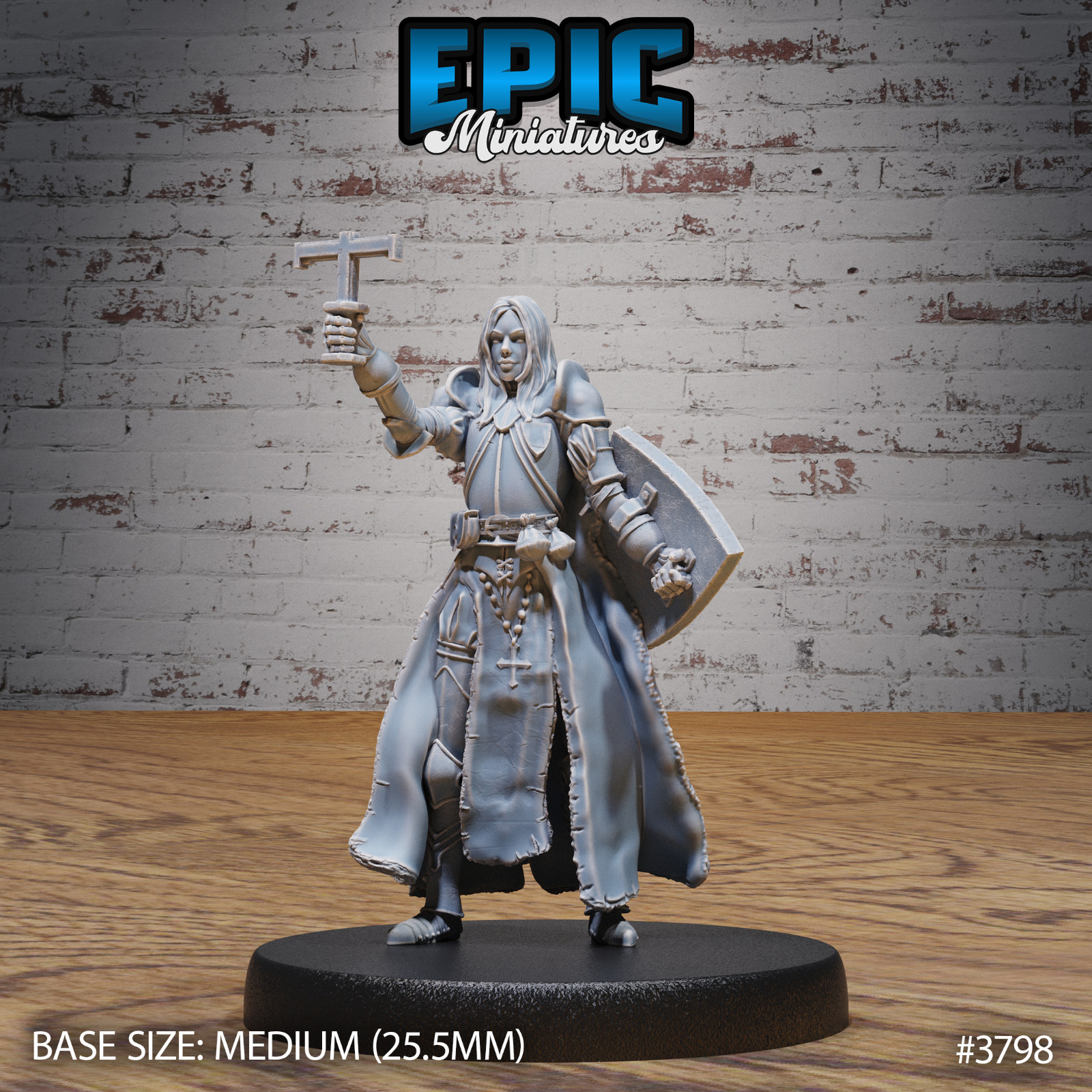 New World Female Cleric A | Epic Miniatures | RPG Wargaming 3D Printed Miniature