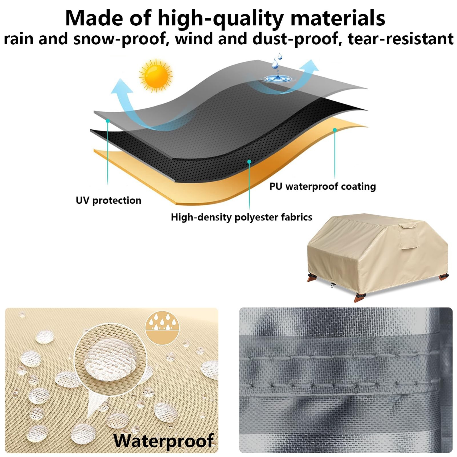 Kids Picnic Table Cover Waterproof for Sand & Water Activity Table, Weatherpr...