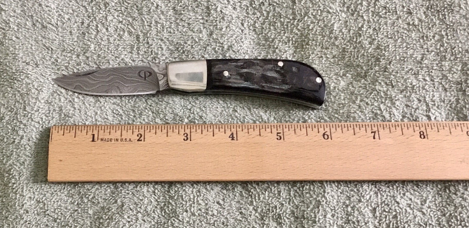 Custom Conrad Pienaar Damascus Slip Joint Knife Mint