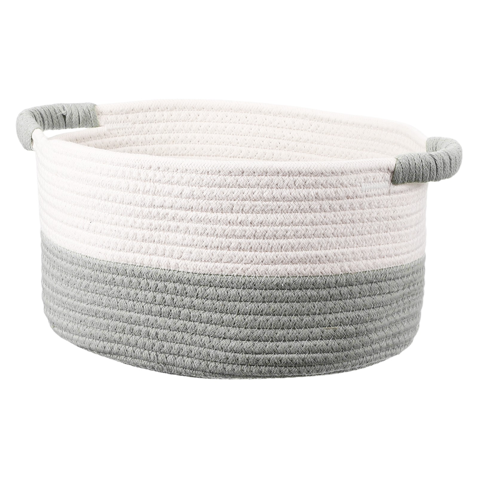Small Rope Basket 12.2x9.8x6.7 Inch Small Woven Basket with Handles Gray