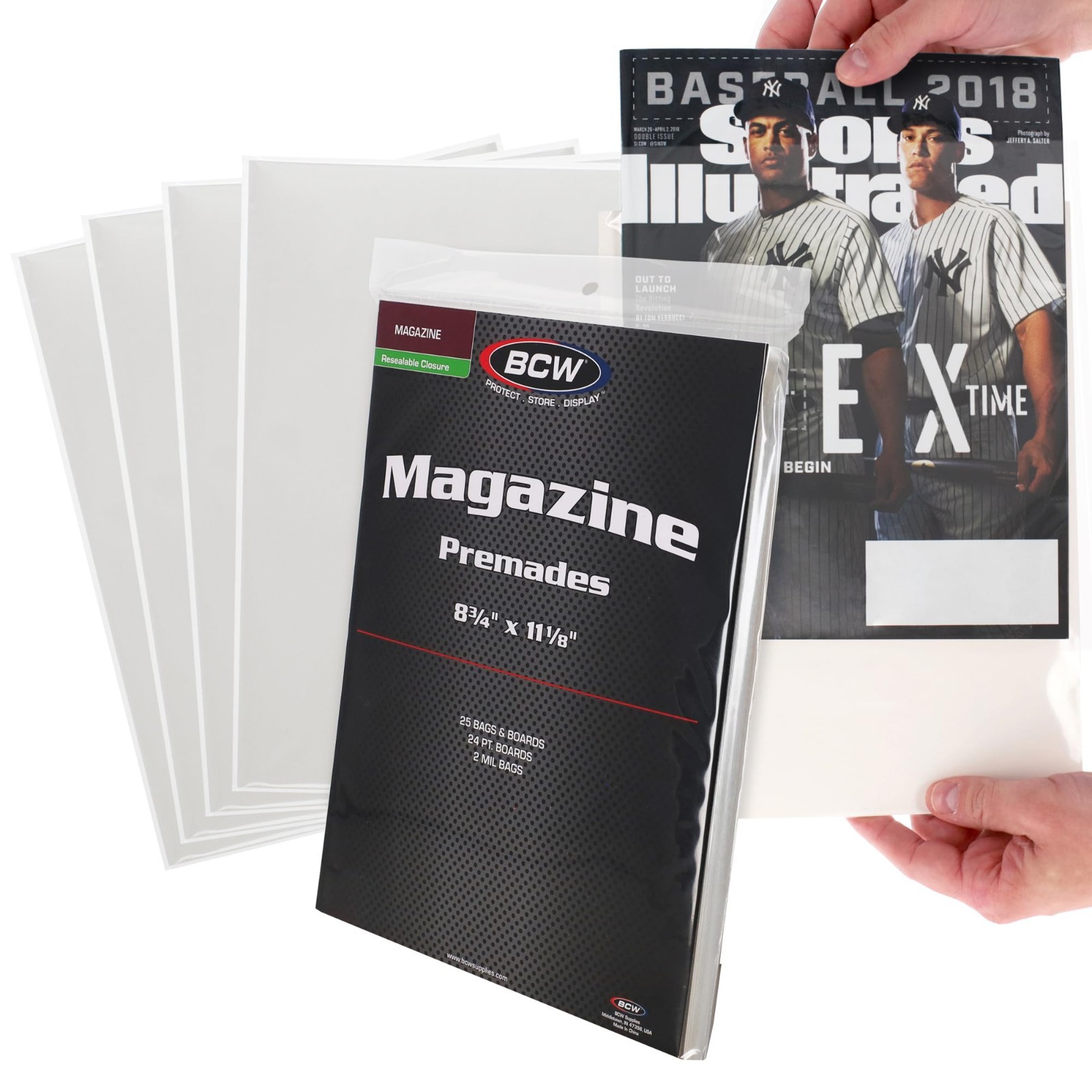 BCW Magazine Bags and Boards 100 Pack Resealable Magazine Protectors