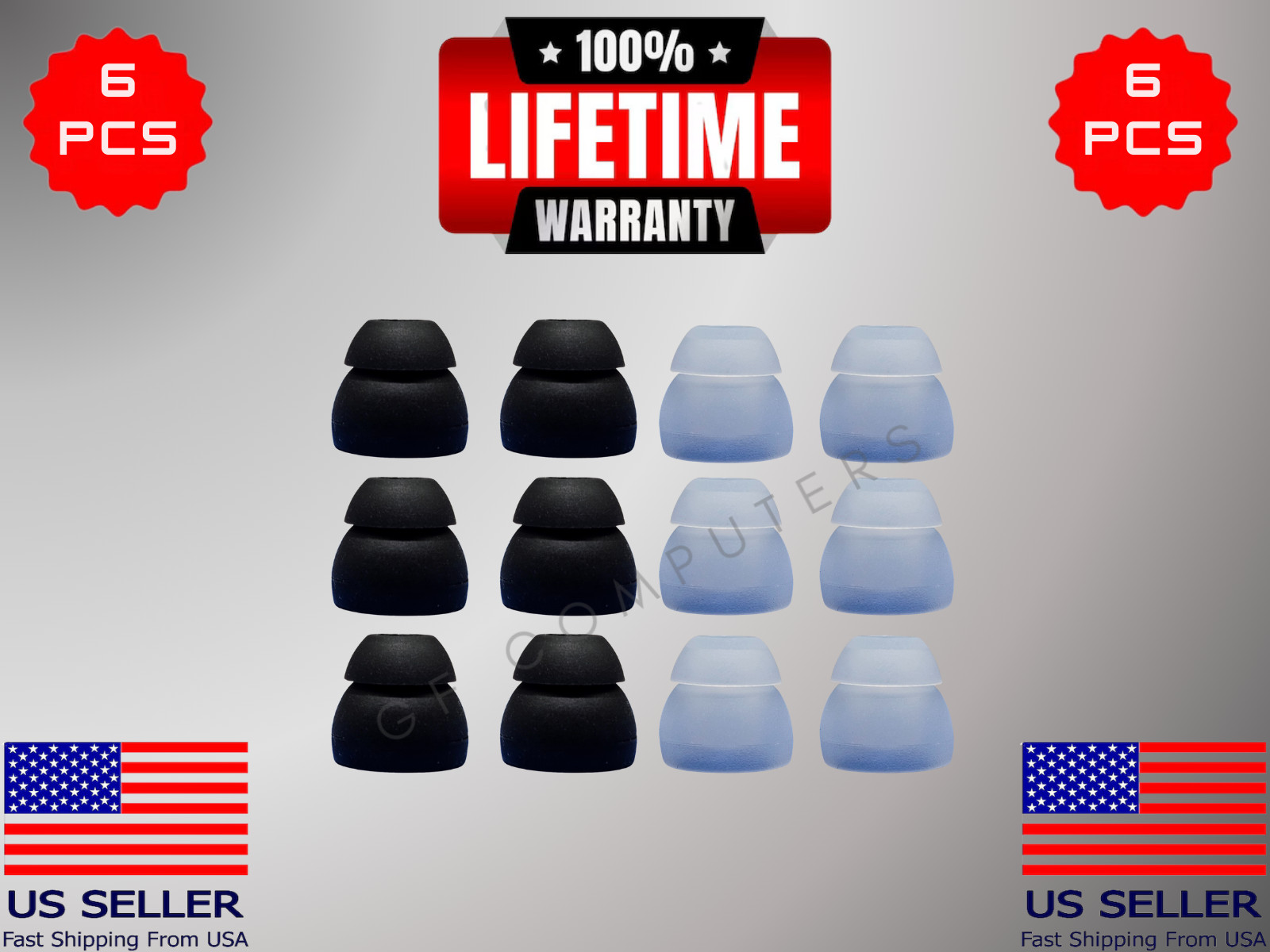 6 Silicone MED Double 2 Layer Tips Earbuds For Beats Powerbeats Pro