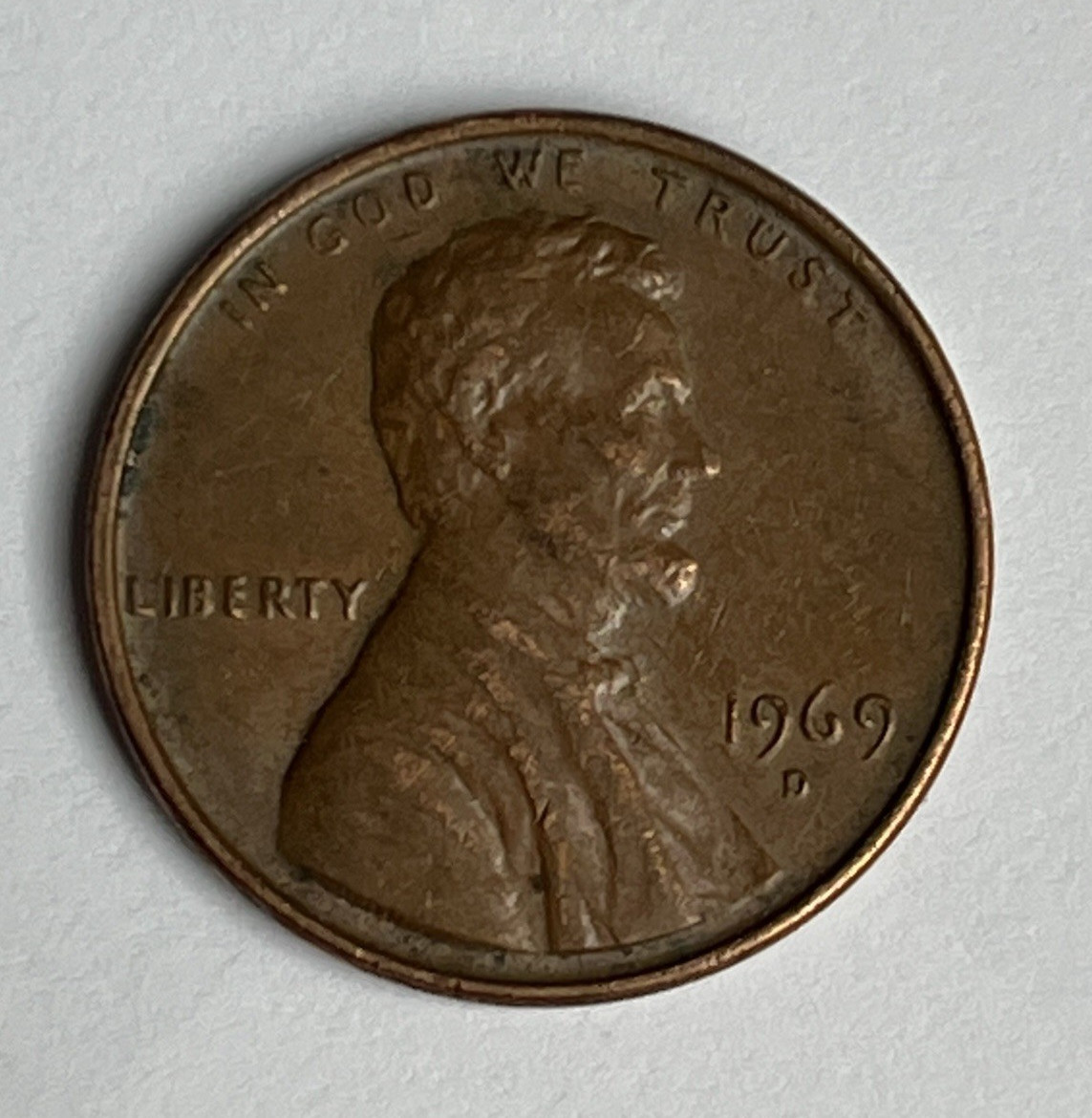 1969-D DIE ERRORS “B” “E” in Liberty Lincoln memorial Penny FREE SHIPPING!