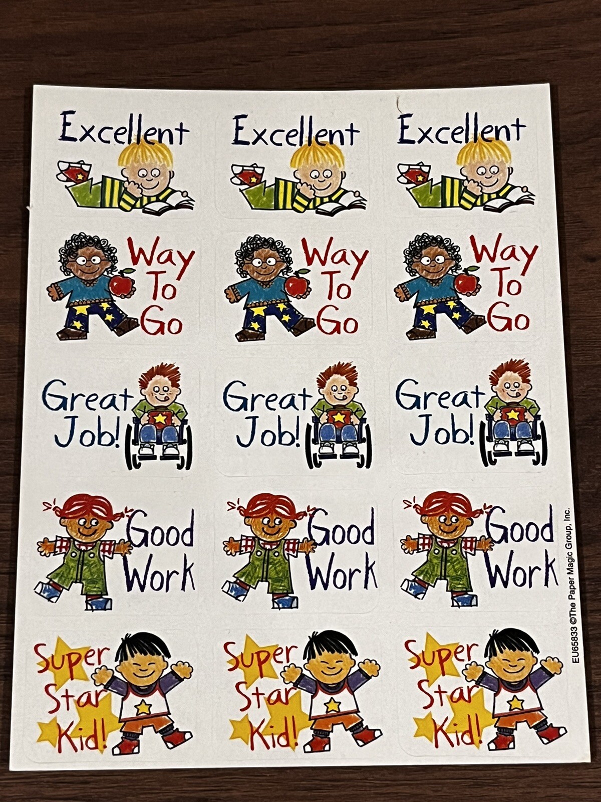 Vintage Eureka Stickers 120 Student Reward 8 Sheets