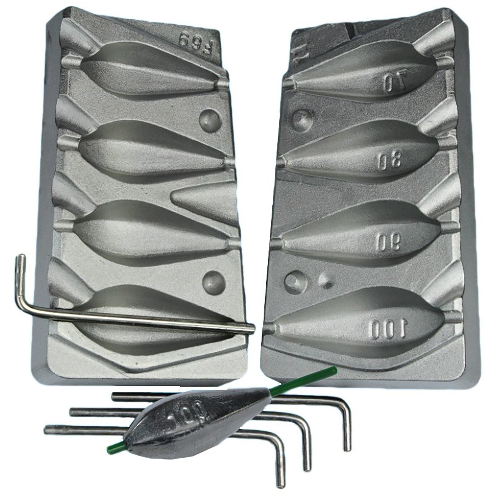 HEX Distance lead In-Liner 70-80-90-100g Fishing Lead Mould Weights&Sinkers