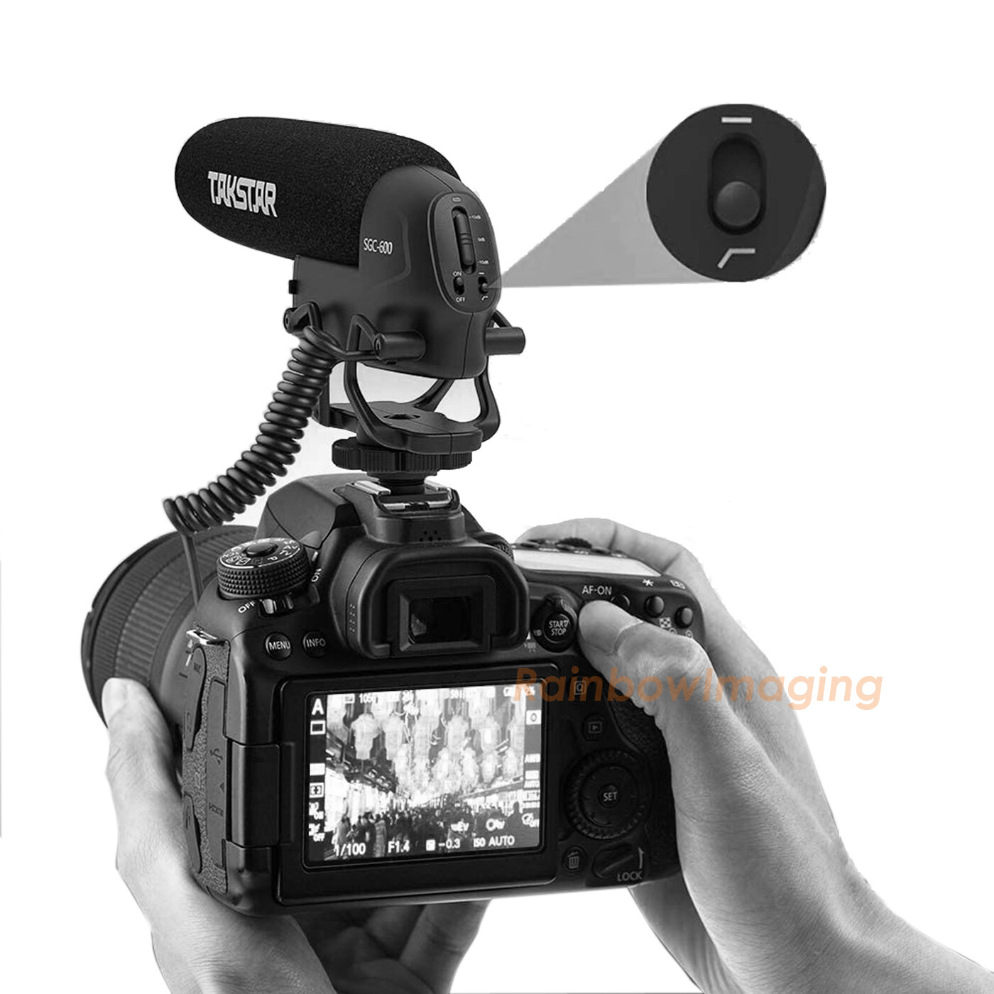 TAKSTAR SGC-600 Cardiod Shotgun Interview Microphone Mic for Canon Nikon DSLR