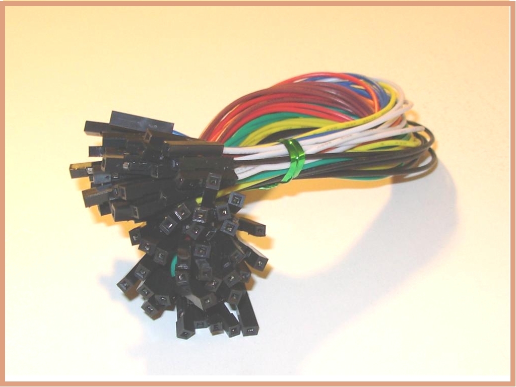 40pcs female to female F/F jumper wires 8 color 2.54mm pitch USA ship
