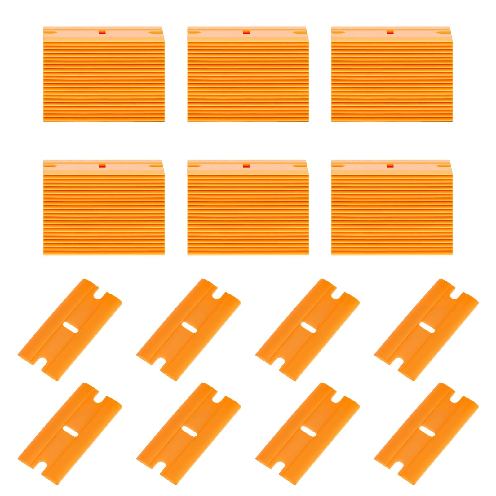 200Pieces Plastic Razor Blades, Double Edged Plastic Blade for Scraper, Safet...