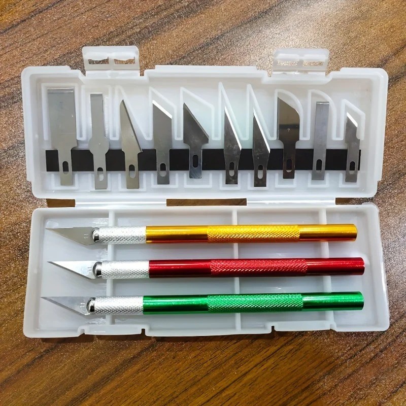 13pcs Precision Carving Knife Set Aluminum Craft Blades DIY Cutting Kit - NEW