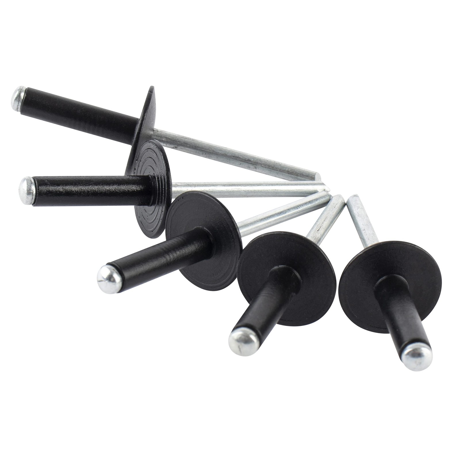 ISPINNER 50pcs 3/16" x 3/4" Large Flange Aluminum Blind x 3/4", Black