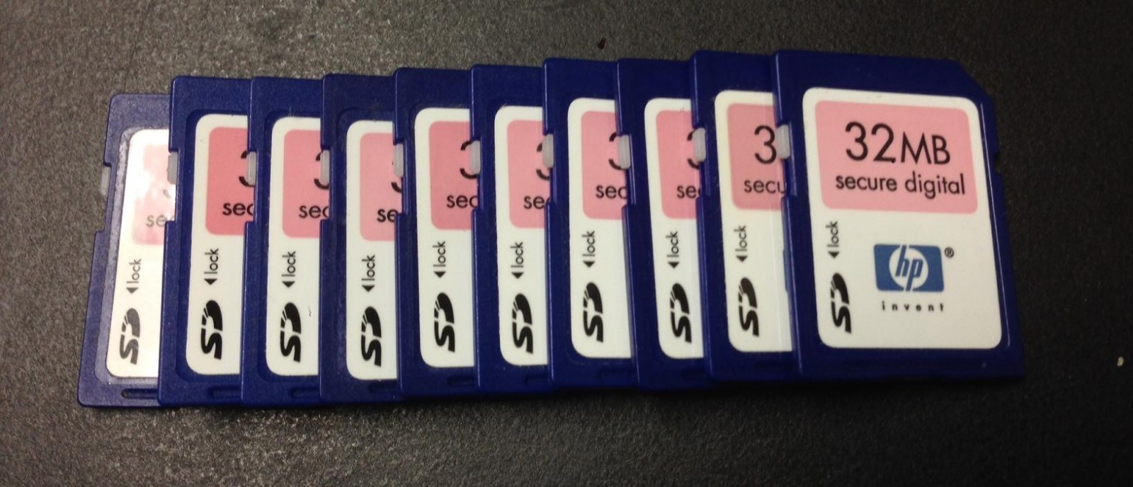 LOT QTY 10 HP 32MB SD secure digital flash memory card Sandisk