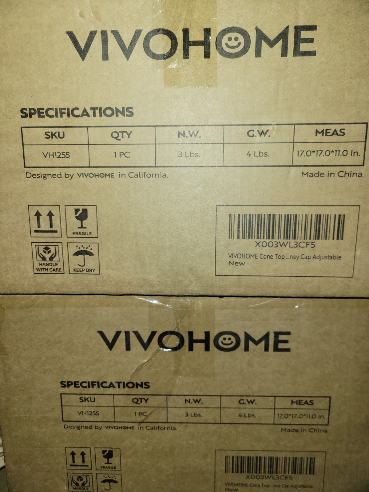 VIVOHOME 10" Cone Top Chimney Cap with Screen Round Roof Rain Chimney Cover