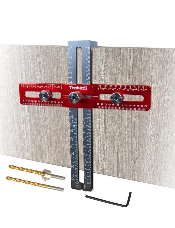 Cabinet Hardware Handle Jig, Adjustable Cabinet Hole Drilling Template Tool