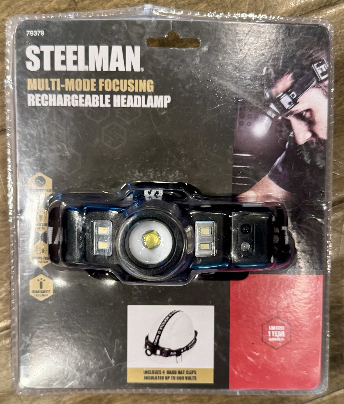 Steelman Pro MultiMode Focusing Rechargeable Headlamp Rear Safety Light 79379