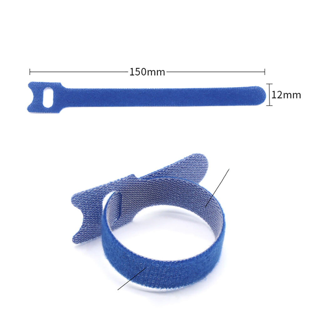 Reusable Ties Double Sided Hook & Loop Strapping Tape Cable Harness 12mm*150mm