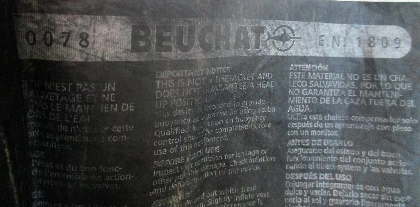 Beuchat Masterlift Equalizer Size M Buoyancy Compensator