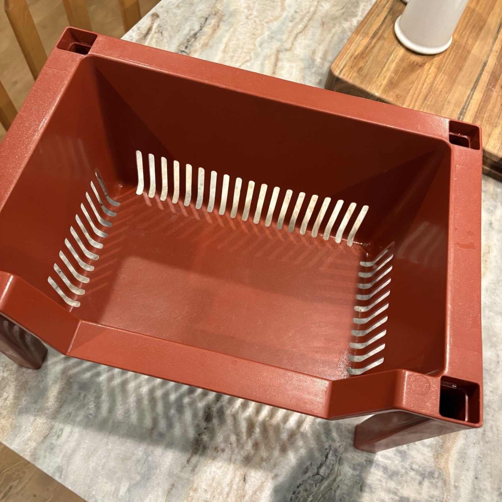 Vintage 1970’s Rubbermaid 3009 Stackable Storage Bin Burnt Orange Organizer