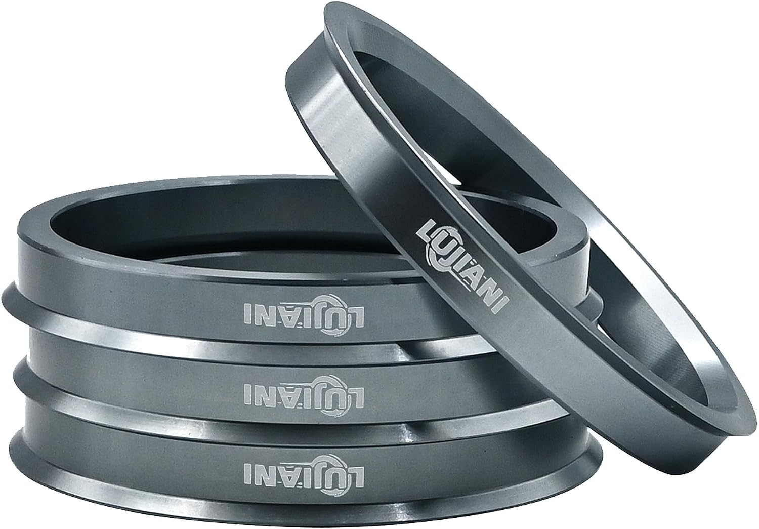 4 Pack Universal Car Hub Centric Ring, OD 73.1mm to ID 64.1mm Gunmetal Gray