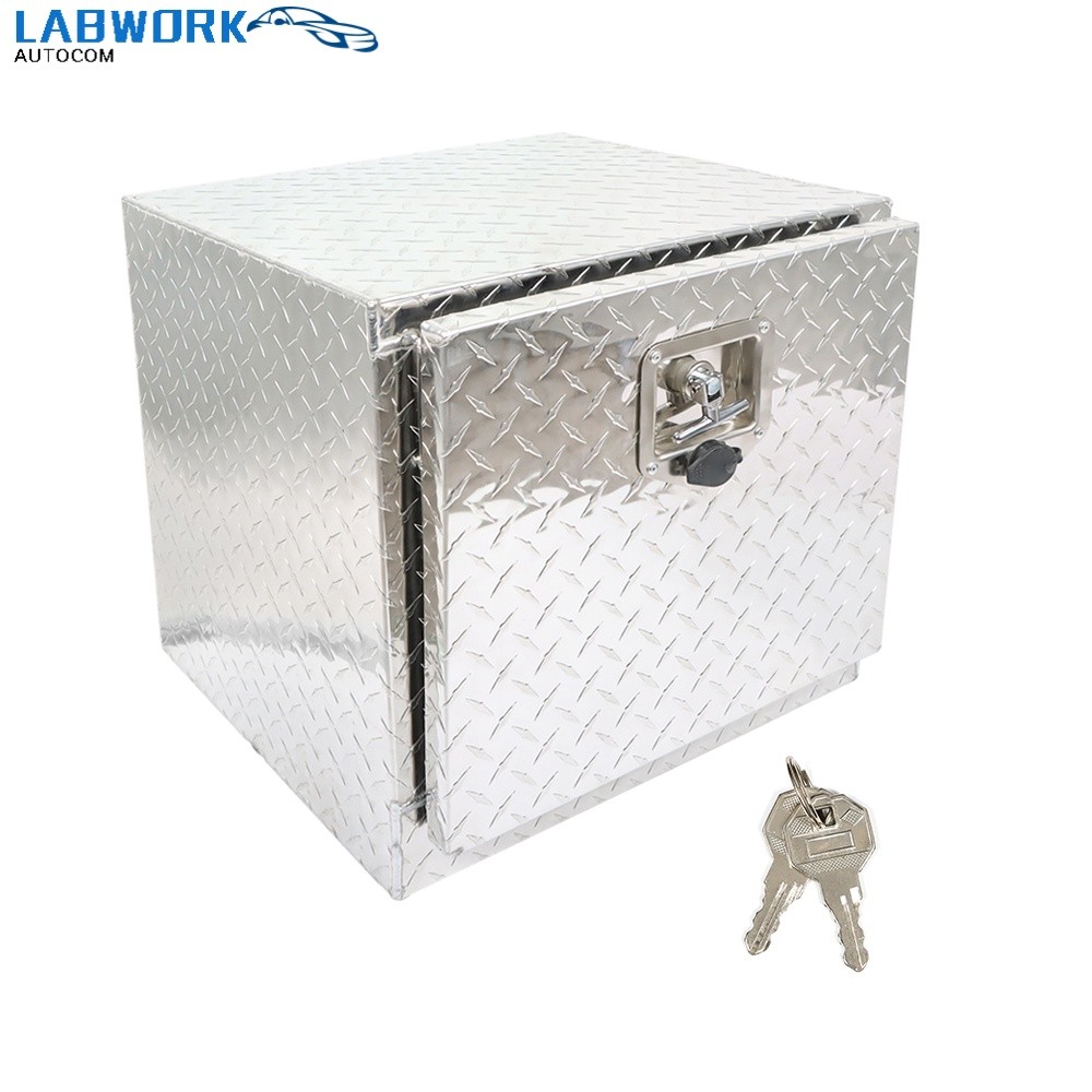 18" X 18" X 17" Aluminum Under body Bed Trailer RV Truck Storage Tool Box w/ Key