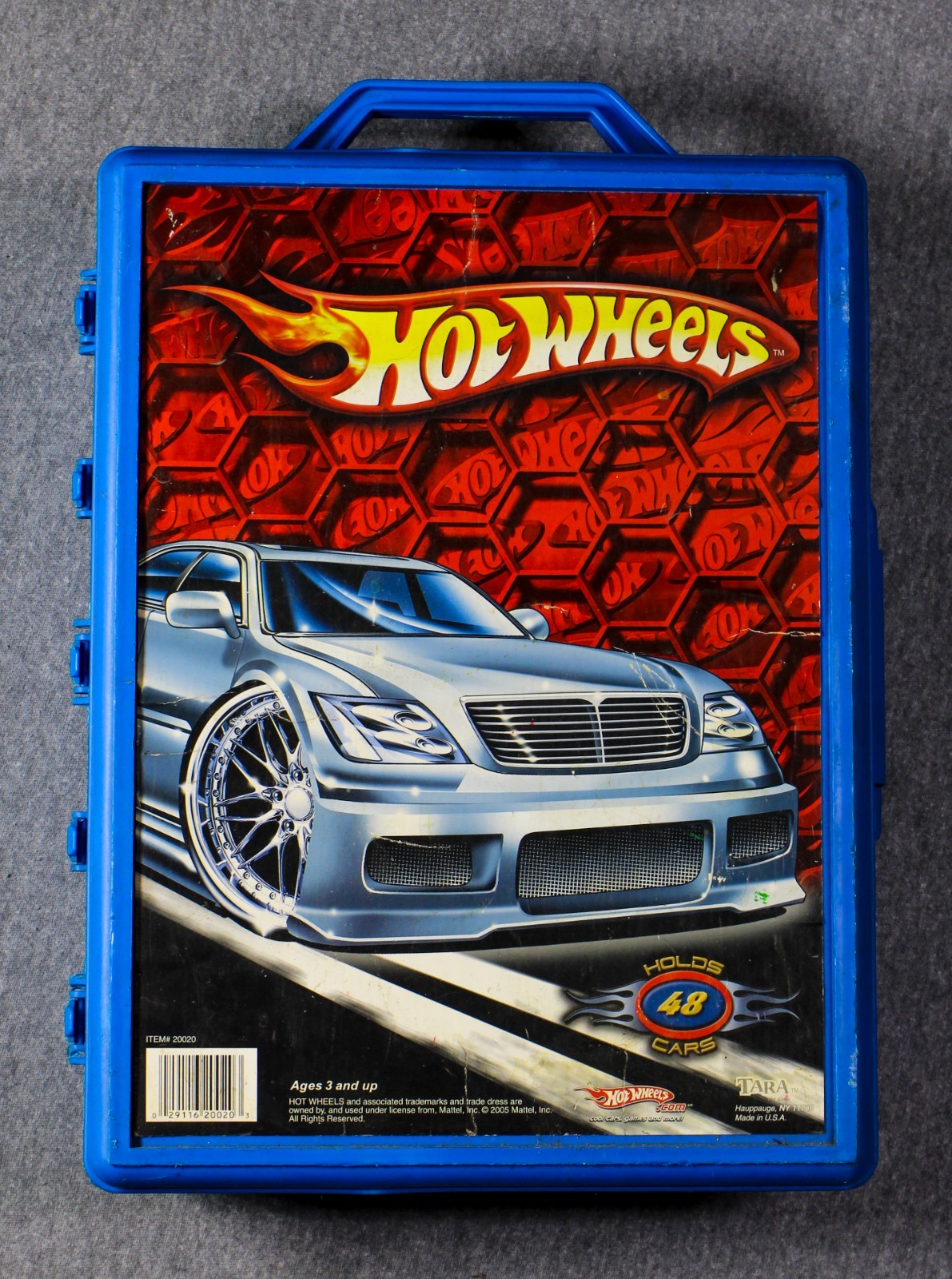 Vintage 2005 Hot Wheels 48 Car Carrying Case Blue Tara Toy Corp #20020 Mercedes