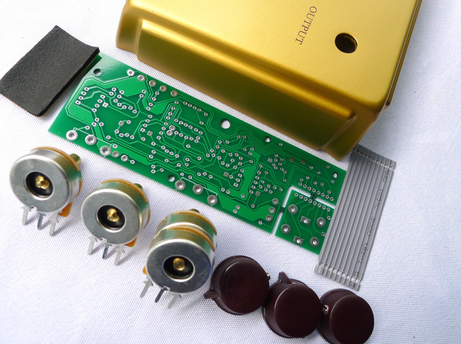DIY Overdrive Effects Pedal Project Box Case With PCB/Pots/Wire Kits Gold