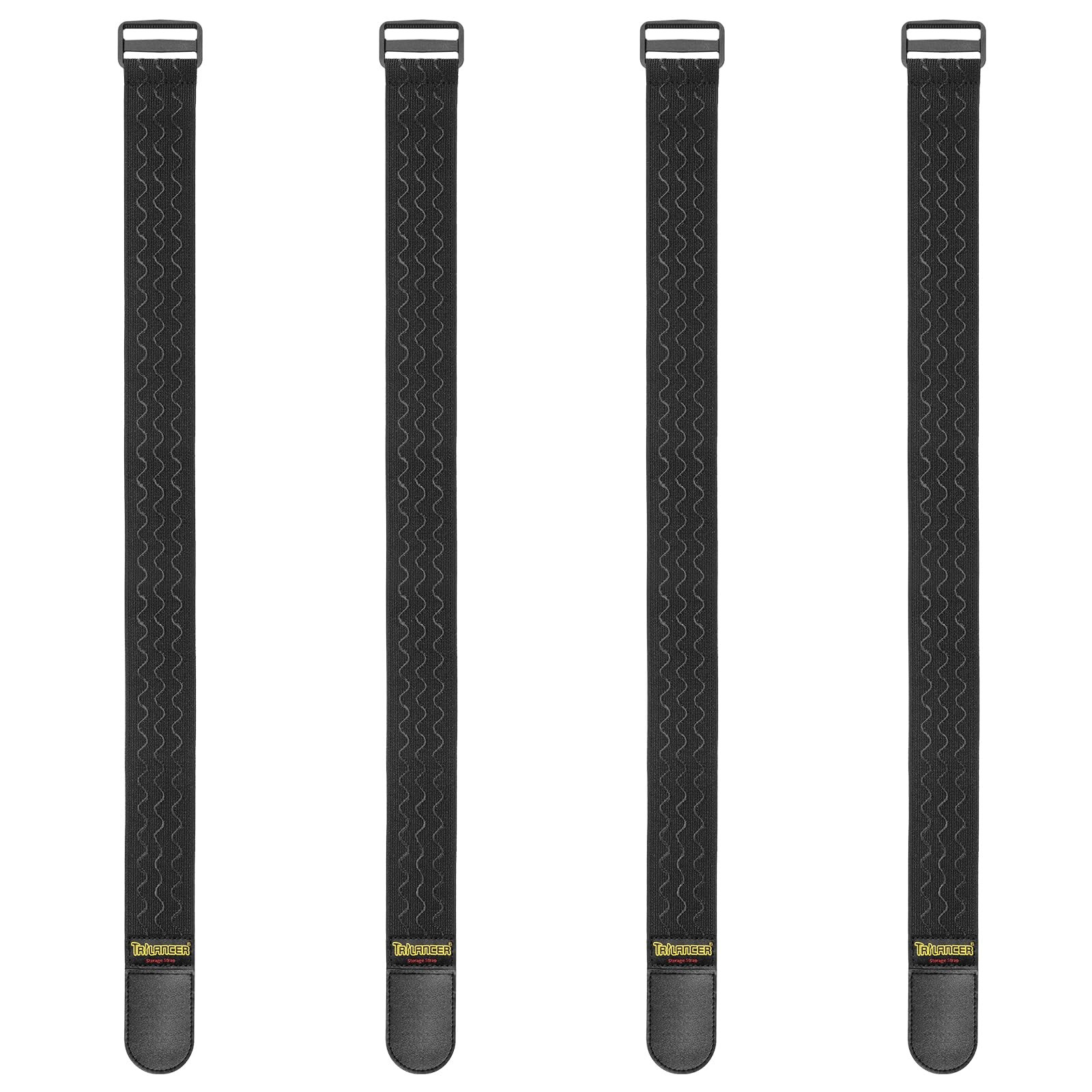 Trilancer Elastic Cinch Straps with Anti-Slip Strips, 24 "x 24"(4 pcs), Black