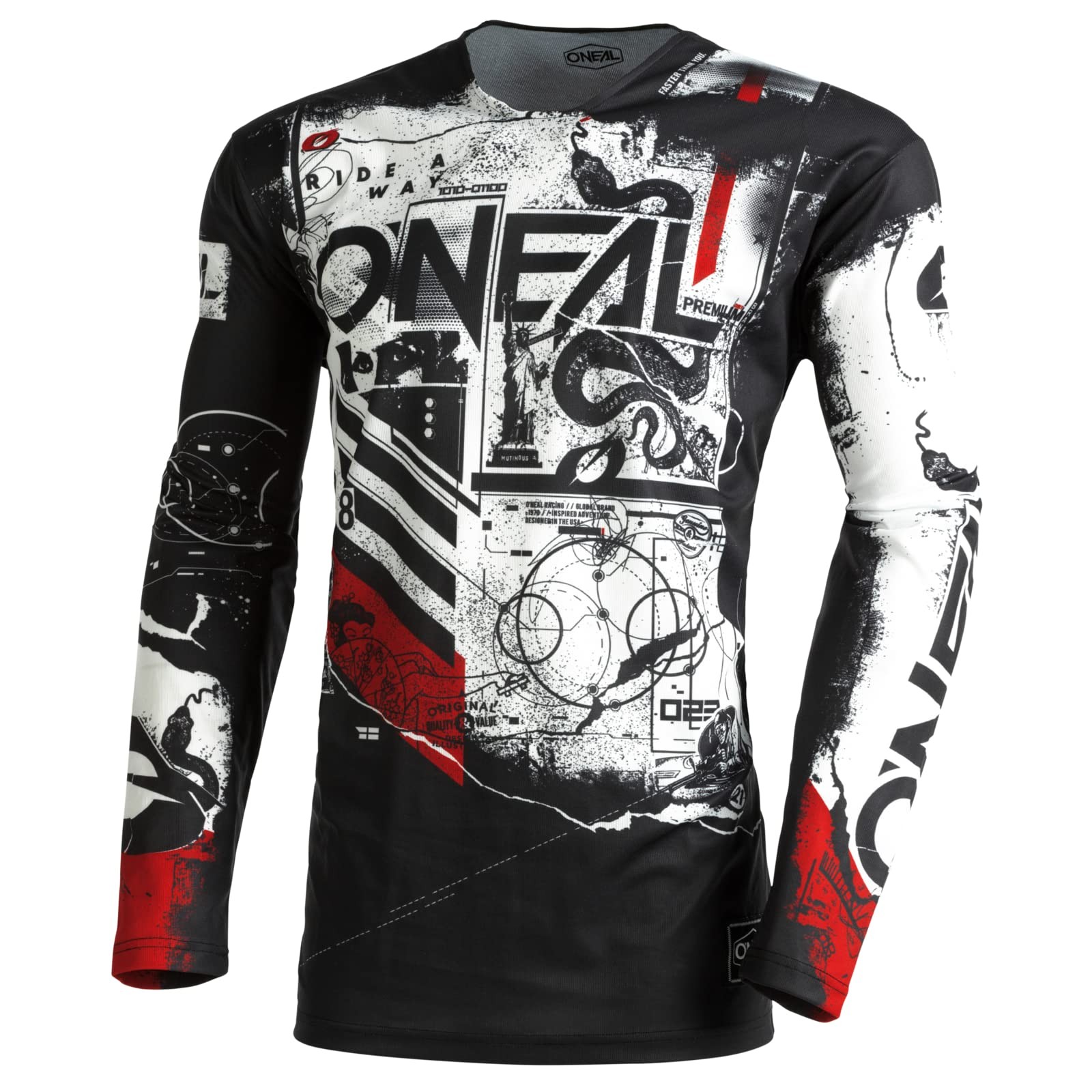O'Neal Oneal Mayhem Scarz Jersey Black/White Lg M003-204