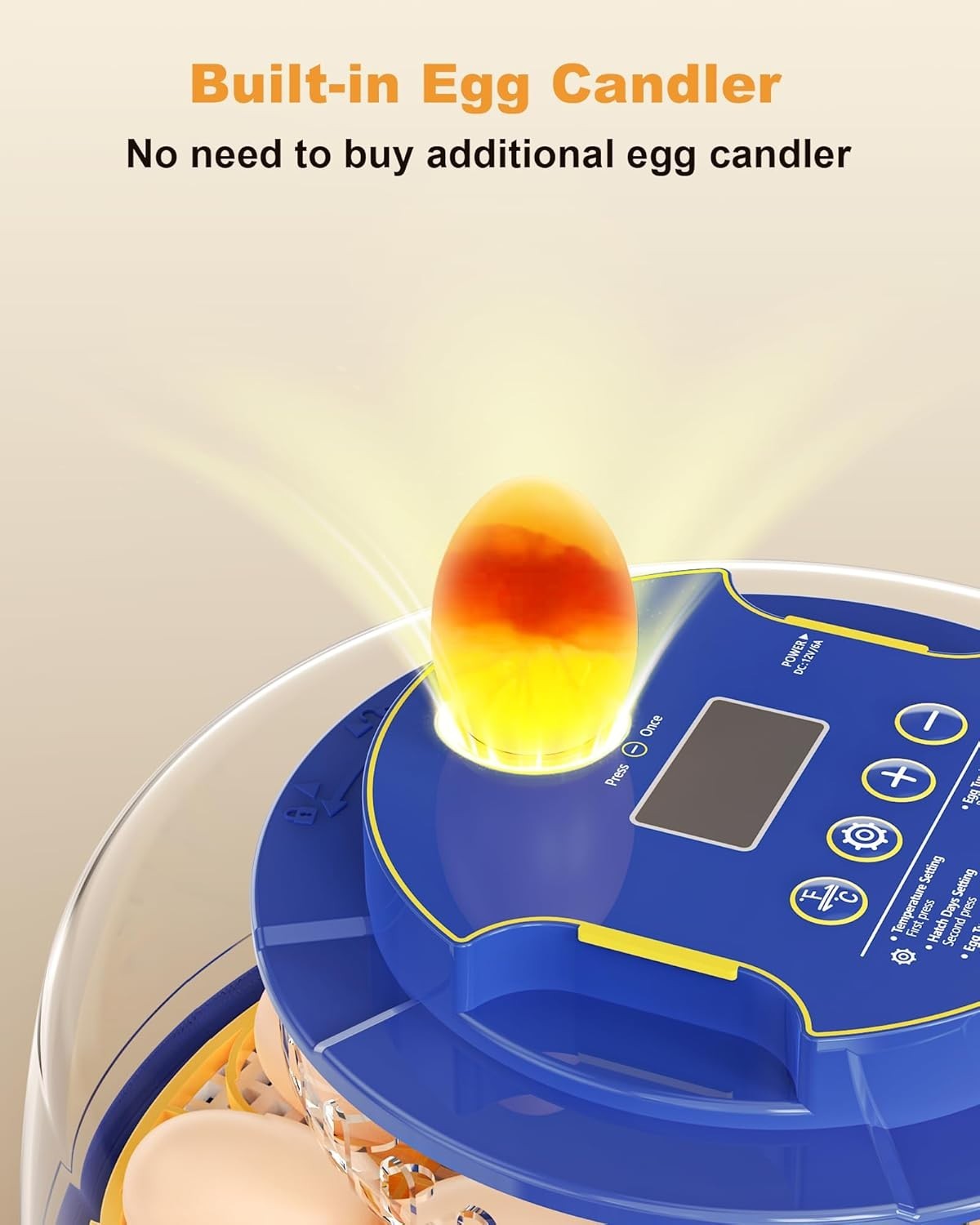 Incubators for Hatching Eggs,18 Egg Incubator with Automatic Egg Turning and ...