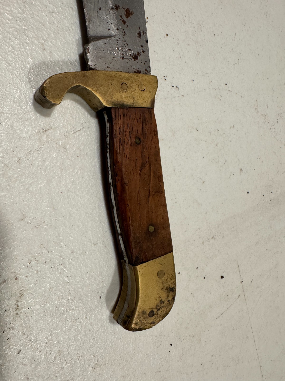 Vintage Hunter Knife Blade-Wood Handle Fixed Blade