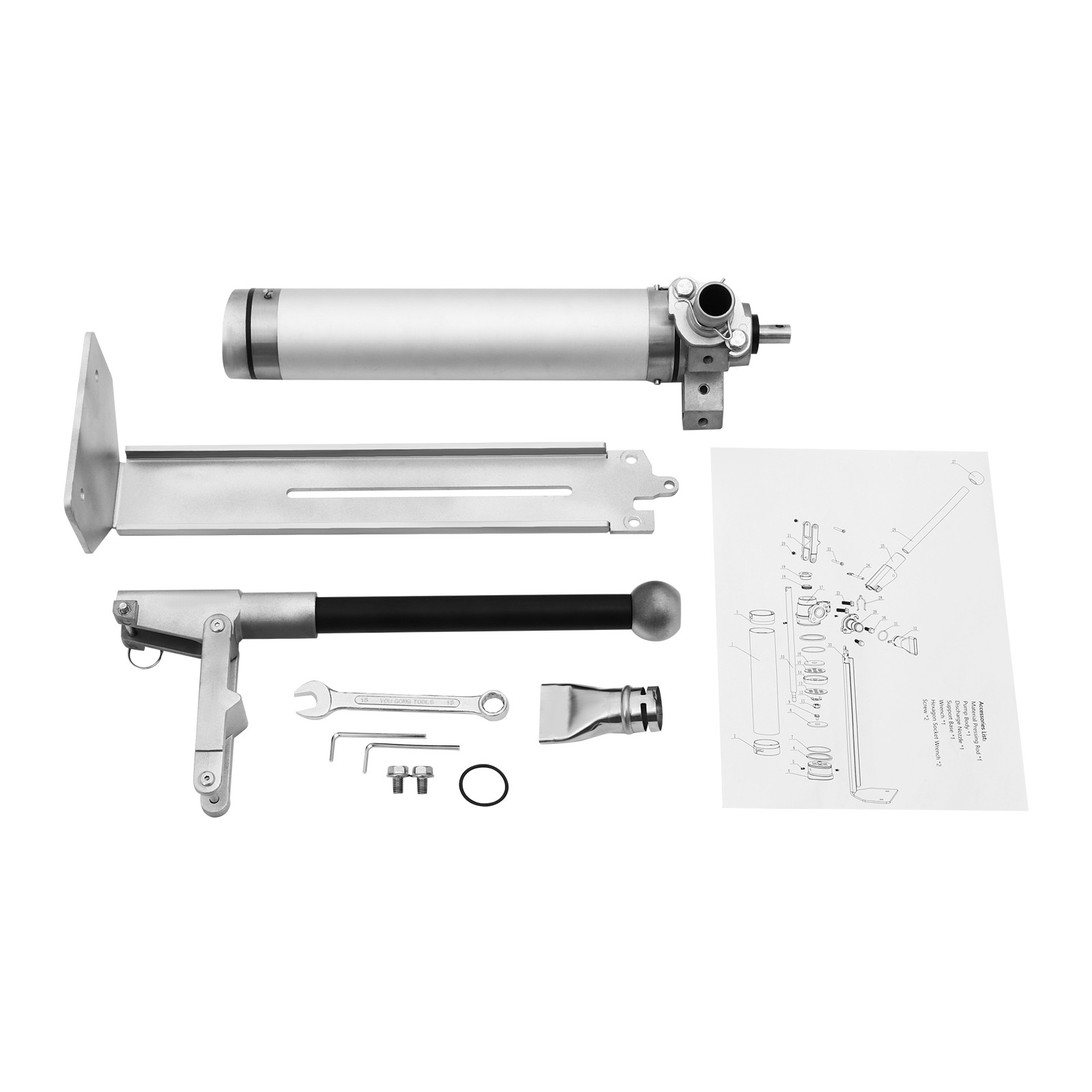 Manual Paste Pump, 304 Stainless Steel, 15.75 Inch Handle, for Liquid Paste
