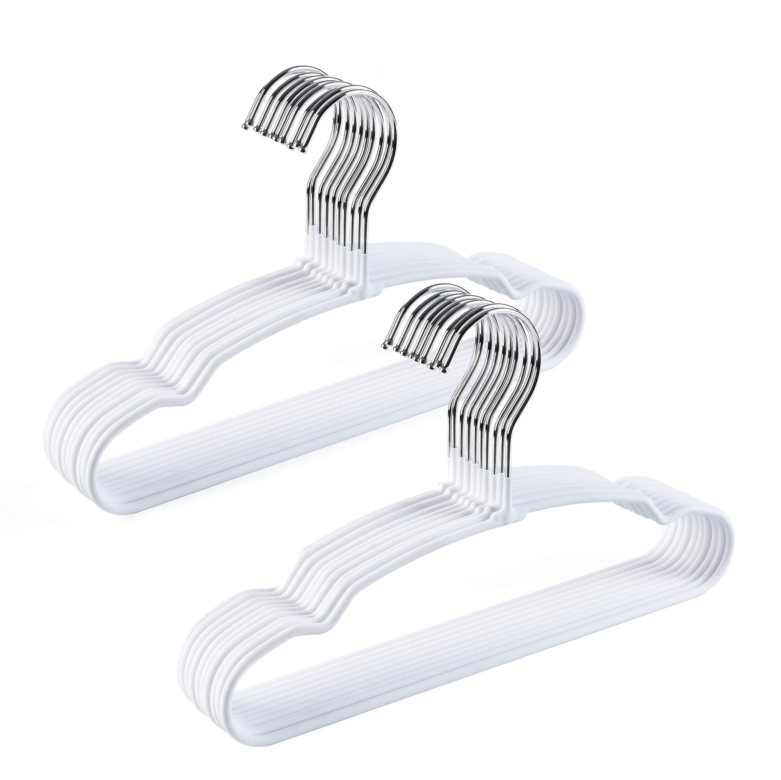 20 Pack 11.8" Lovely Baby Clothes Hangers Sturdy Metal Wire & Cute White Coat...