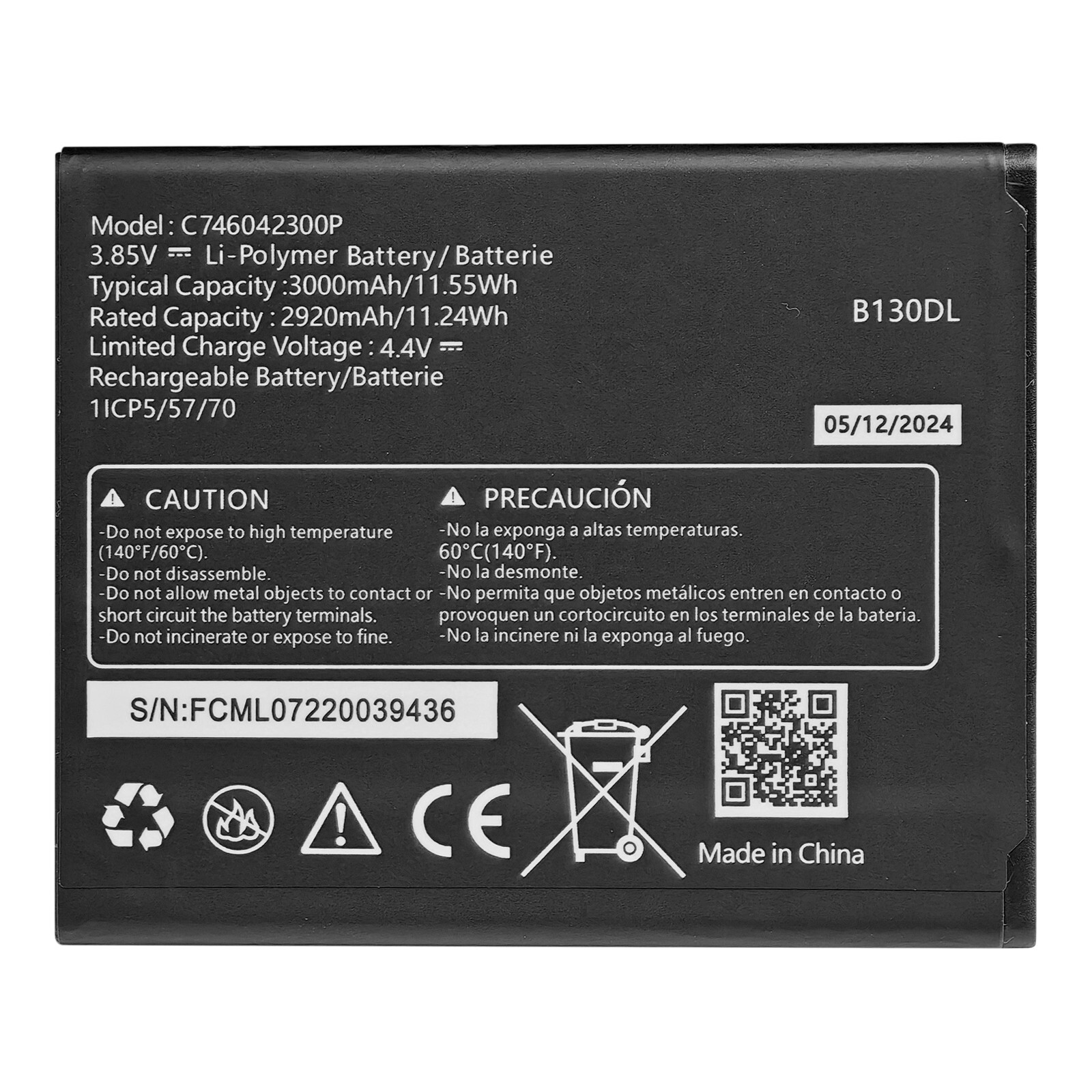 Replacement Phone Battery C746042300P for BLU View 2 B130DL B131DL 3000 mAh