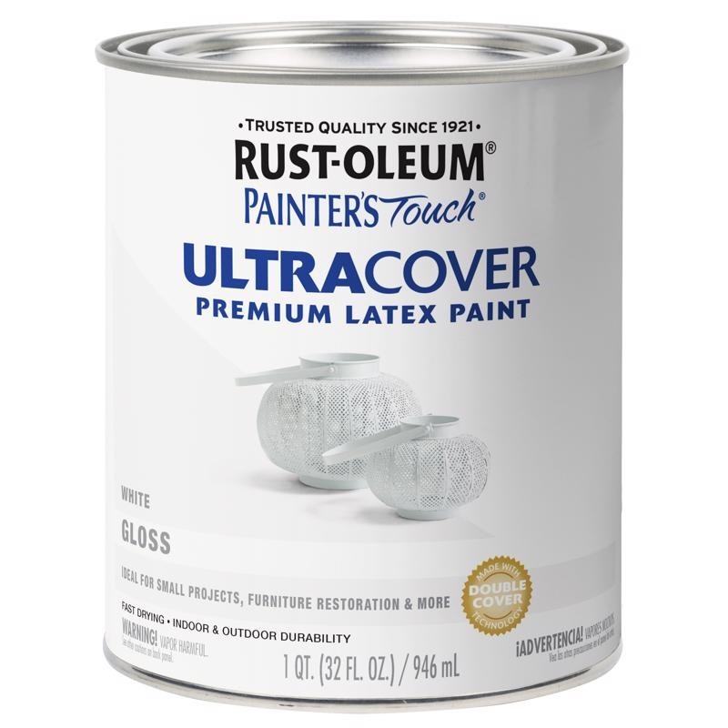 Rust-Oleum Ultra Cover GLOSS 1 qt. Premium Latex Paint WHITE 1513845 NEW