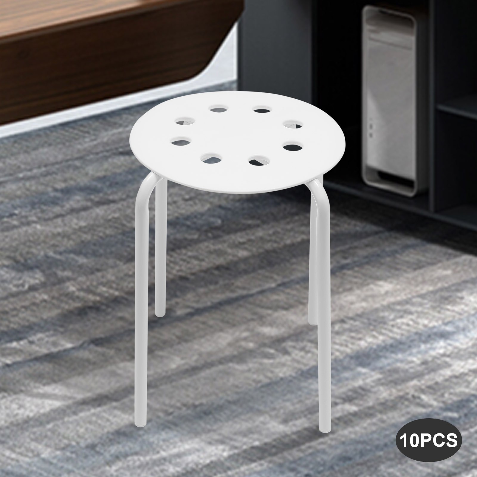 10 Pack Stacking Stools - Versatile Plastic Seating for Home, Office & Garden