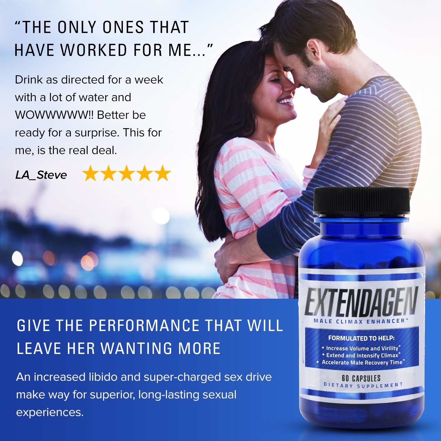 Extendagen (2 PK) -Male Fluid Enhancer & Volumizer for Extended Performance 60ct